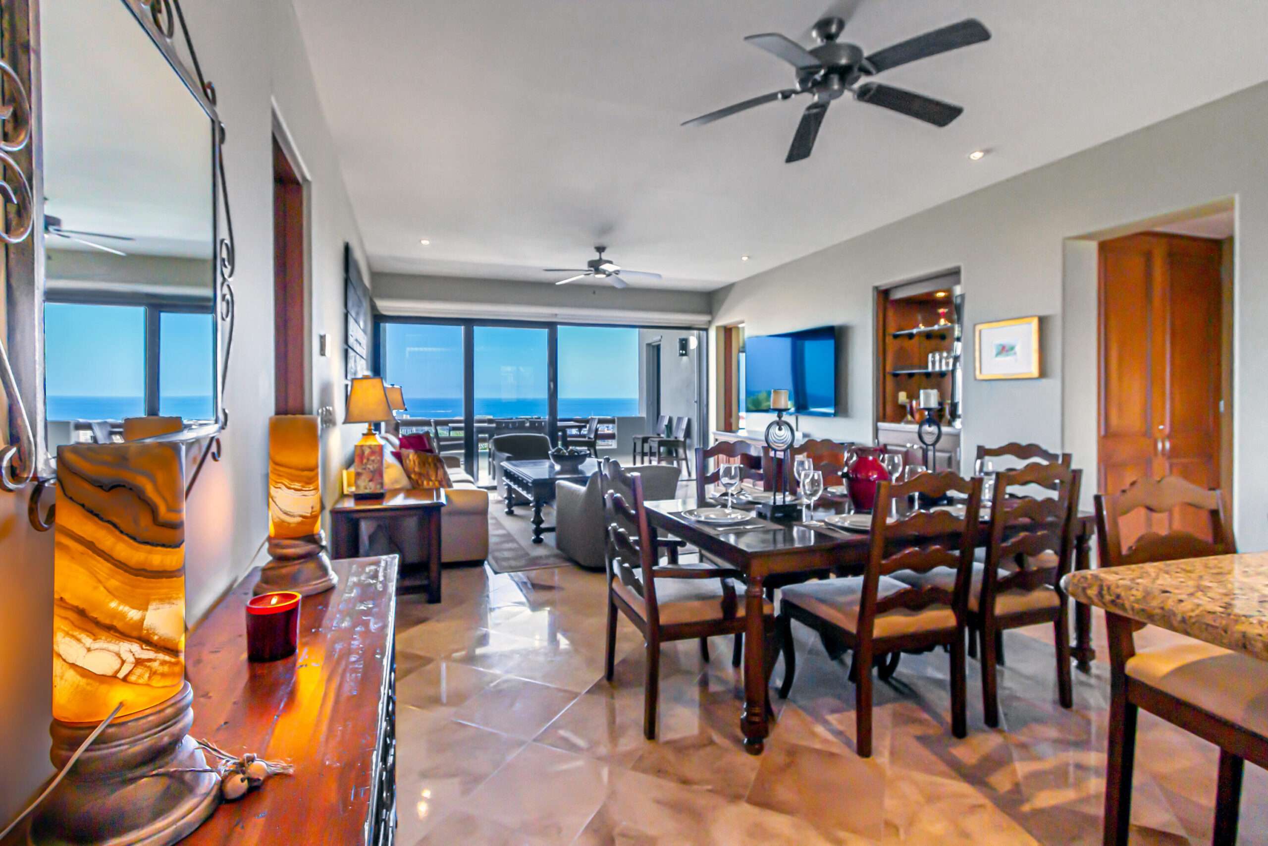 San Jose del Cabo Cora LOWEST priced in Sunset Tower, this 3BR/3.5BA condo offers 2,198 total SqFt with panoramic ocean and golf course for sale