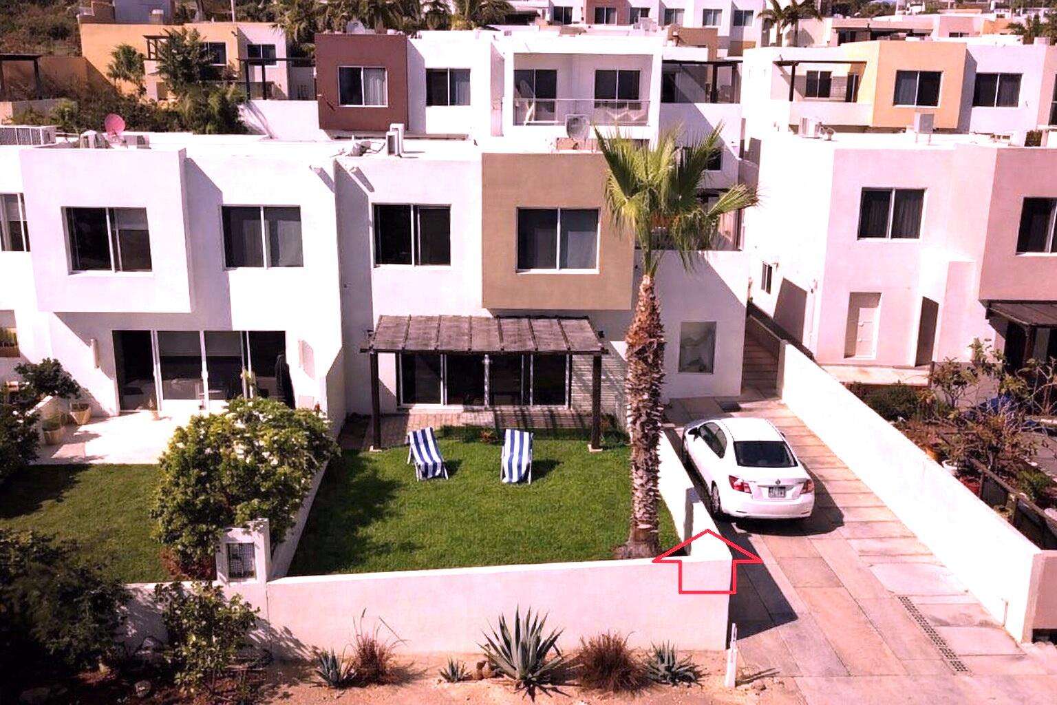 San Jose del Cabo El Tule-Inland:General Great opportunity!! Beautiful turnkey home ideal for a couple or small family.Originally designed as a 3-bedroom home, the downstairs bedroom was opened up to create a TV room/family room. However, it can easily be closed off again and converted back into a third bedroom if desired.The home also offers space to build a third bathroom and a walk-in closet for the primary bedroom, adding even more comfort and value to the property.Enjoy a cozy front yard, perfect for children to play or for relaxing outdoors in the sunshine. The community also features a common area with a swimming pool, bathrooms, and BBQ area.Located in a secure gated community with 24/7 security, this home offers an excellent location between Cabo San Lucas and San José del Cabo, just minutes from Chilen for sale