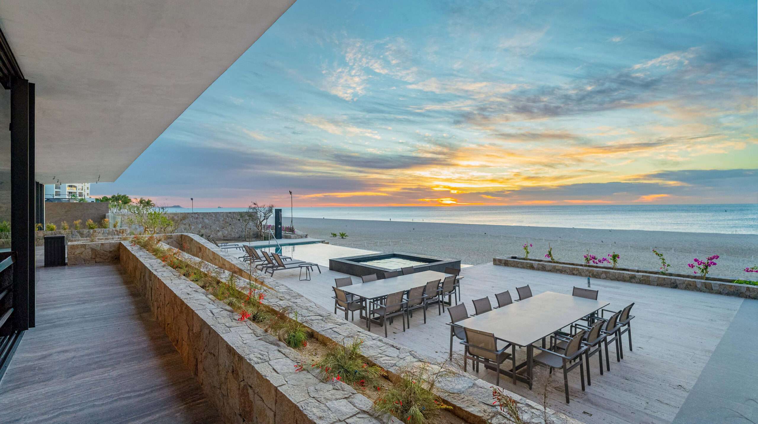 San Jose del Cabo Emma The sleek modernist property houses only 16 exclusive residences. The 3 bedroom features an elegant and very expansive layout. Floor plan includes terraces and family room, with shared amenities such as a swimming pool, game room, fitness facilities and rooftop. In addition to its gorgeous setting on the city's signature beach, EMMA is also conveniently close to downtown attractions, including the city's famed Art District, and is only 20-minutes by car from Los Cabos International Airport. for sale