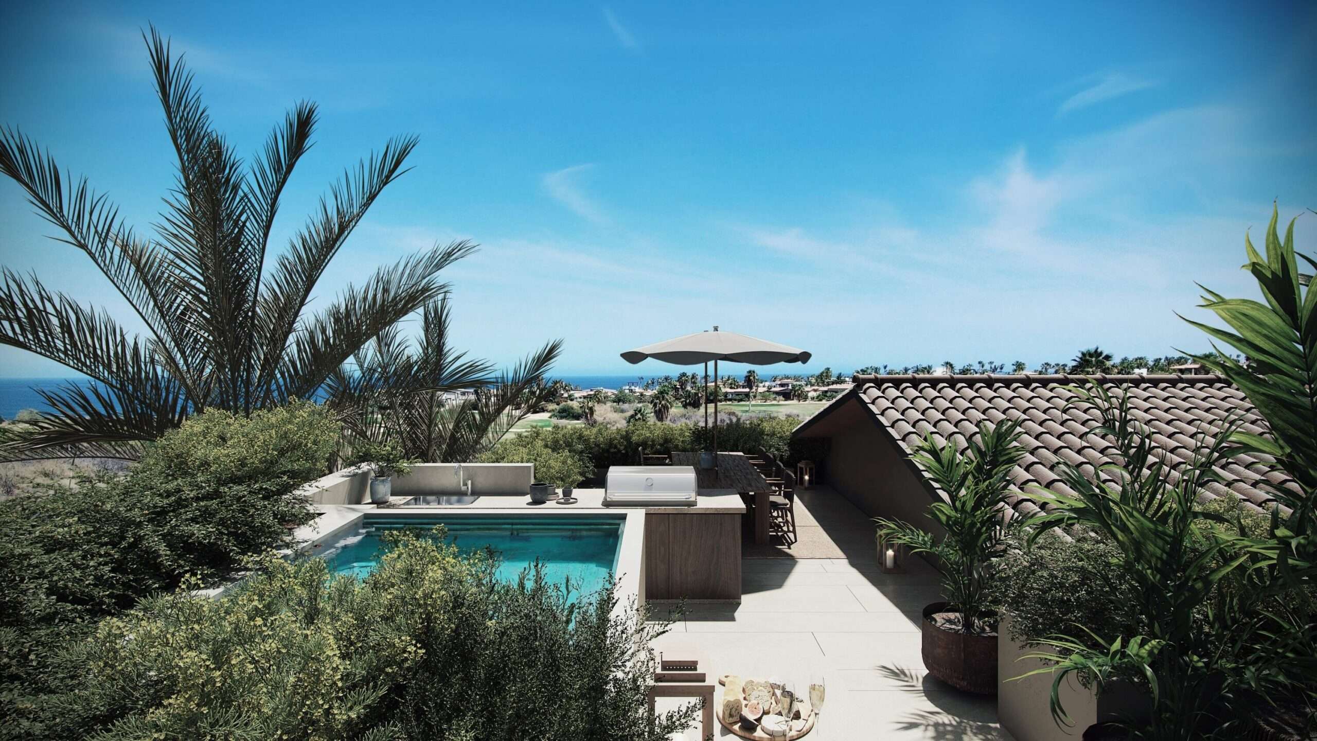 San Jose del Cabo Larena Experience the pinnacle of Baja luxury with LARENA's Penthouse Residences. Perched atop the community, these 4-bedroom homes feature 3,679 sq.ft. of living space, a rooftop with jacuzzi, BBQ, and sweeping for sale