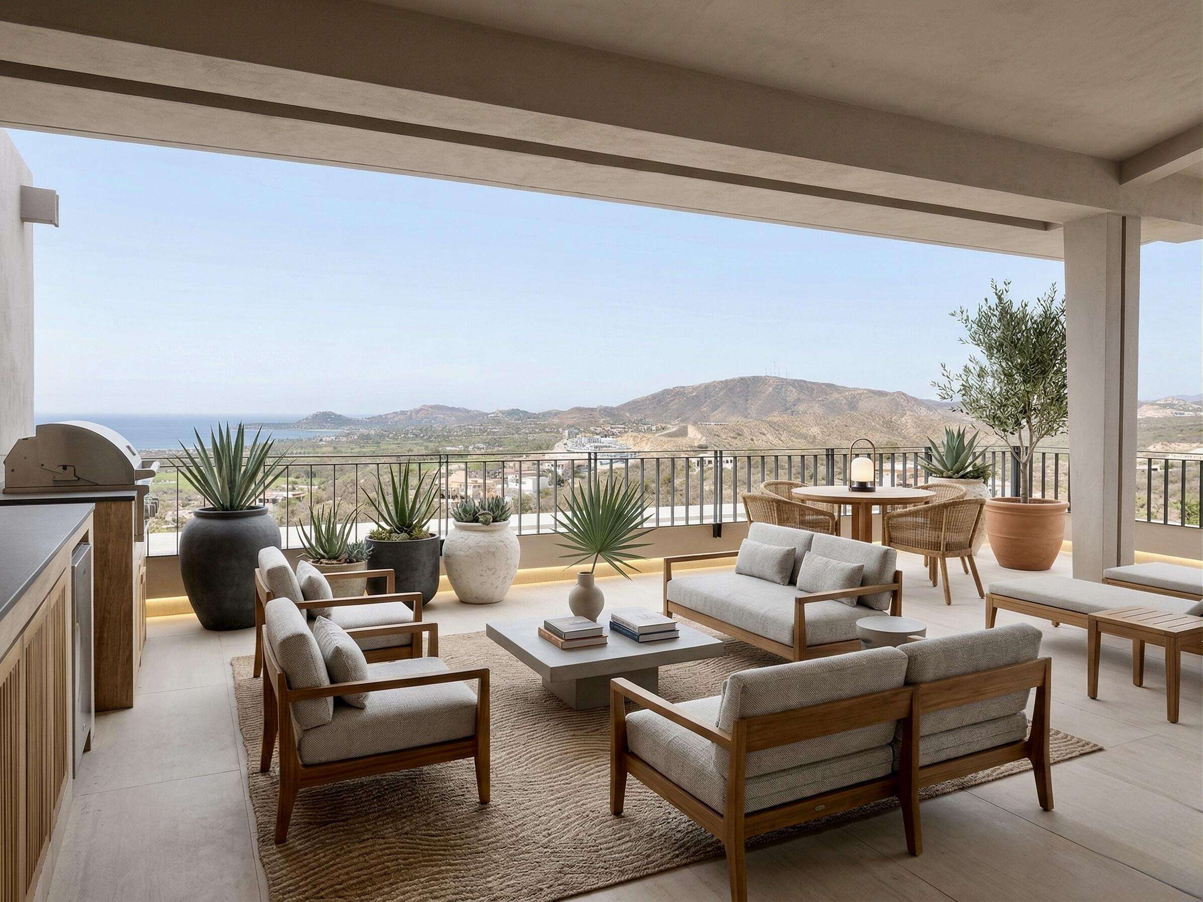San Jose del Cabo Larena Discover LARENA's Garden Level Residences—ideal for families, pet lovers, and entertainers. These ground-floor homes feature private gardens, a plunge pool, shaded dining area, and BBQ grill. With generous indoor-outdoor layouts, deluxe kitchens, and premium finishes, they feel like single-family homes with condo convenience. Located in Club Campestre, between holes 10-12, enjoy top-tier amenities and relaxed luxury in a lush, private setting.LARENA is a family-oriented sanctuary nestled within the master-planned 550-acre community, surrounded on all sides by the renowned 18-hole Nicklaus Design golf course, LARENA is a pre-construction luxury residential oasis showcasing 78 exclusive residences and penthouses across 13 architecturally striking buildings. Additional features include a laundry room, spacious terrace with outdoor grill, a covered garage with storage space, an extra parking spot, and triple-glazing wind-resistant windows. Sold unfurnished, with an optional fully furnished package featuring stylish interiors and a curated selection of refined color palettes.Homeowners at LARENA will enjoy exclusive amenities including padel and pickleball courts, three swimming pools, a state-of-the-art fitness center, a restaurant and store, sustainable landscaping, and expansive walking and biking paths that promote a pedestrian-friendly lifestyle. As part of a wealth of lifestyle offerings, residents also benefit from members-only access to the Campestre Golf Club and a 32,000 sq.ft. beach club.Seamlessly blending desert beauty with seaside allure, welcome to LARENA. for sale
